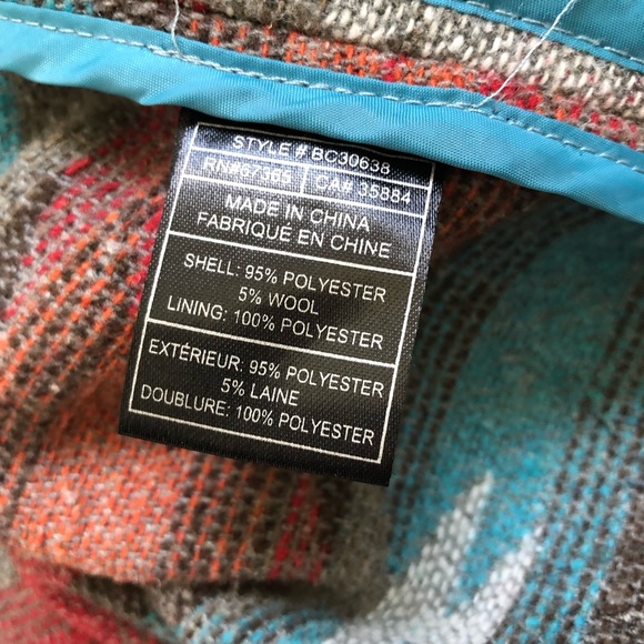 BB Dakota Multicolor Patterned Trench Coat with Faux Fur Hood - Picture 6 of 6